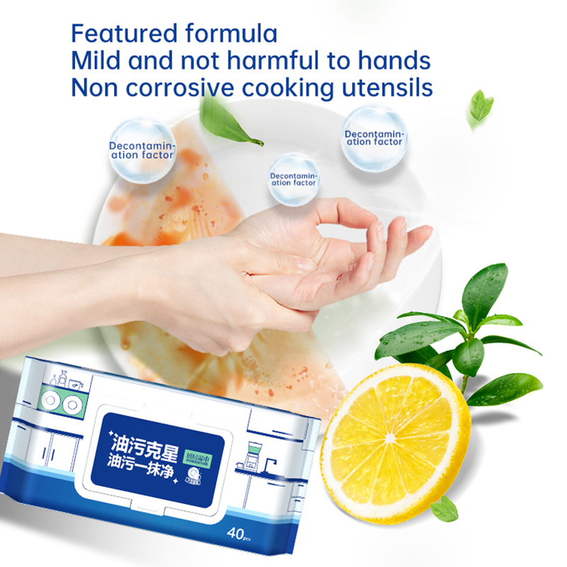 Fresh Lemon Scent APG Degreasing Factor kitchen cleaning wipes
