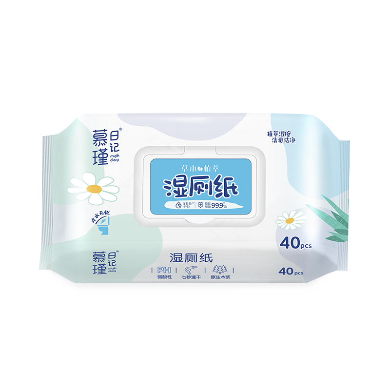 40 Count Lavender Scent Gentle Eco-Friendly Flushable Wet Wipes