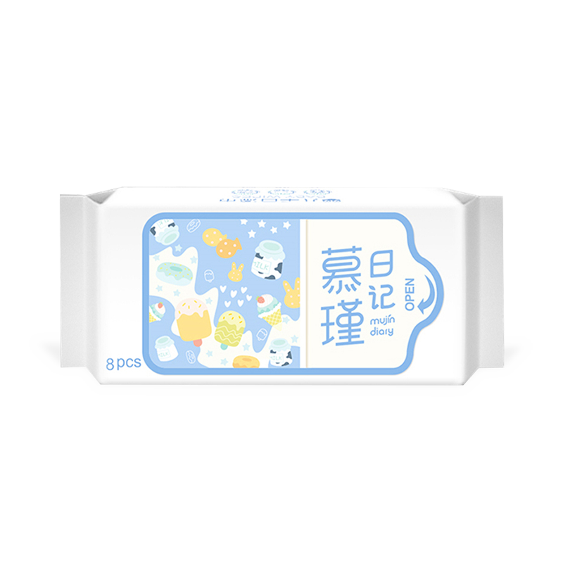 64 Count (Pack of 8) Travel Size Super Mini Unscented Baby Wipes